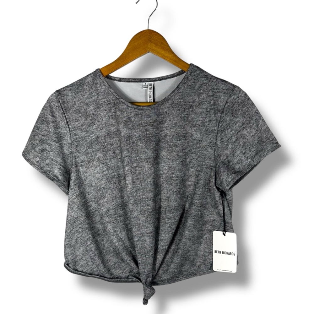 Beth Richards x FP Knot Swim Tee Rash Guard, Grey Heather, Size Medium - Picture 3 of 15